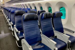 United Economy seats and cabin.