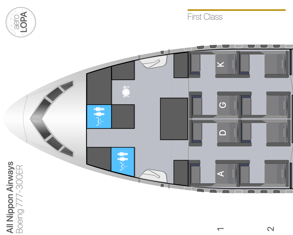 ANA new 777-300 ER First Class cabin.