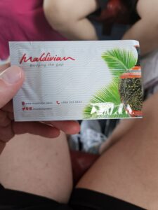 maldivian airlines moist towelette.