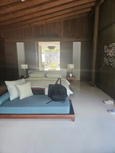 park hyatt maldives beach pool villa bedroom.