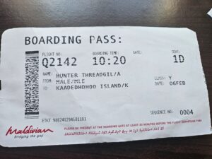 maldivian airlines boarding pass