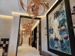 park hyatt london lobby art wood painting