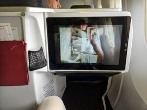 tv television monitor business class austrian airlines