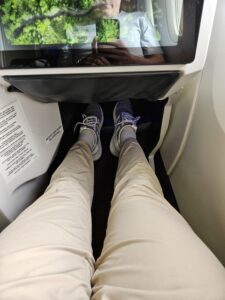 austrian airlines seat bed foot well footwell business class