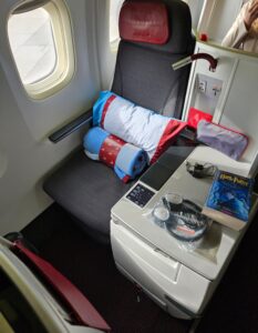 business class vienna austrian airlines airways seat bed