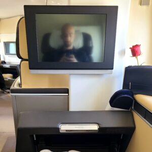 Lufthansa First Class Seat Entertainment System And Ottoman