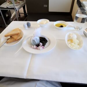 Lufthansa 747-8 First Class Caviar Service