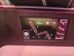 virgin atlantic business class seat controls