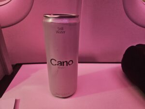 virgin atlantic business class canned water upper class can of water preboarding