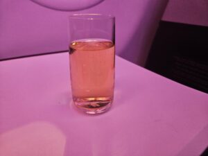 sparkling wine english london virgin atlantic business class upper class predeparture pre-departure beverage