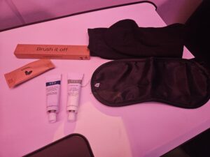 virgin atlantic upper class business class contents amenity kit toothbrush eyemask socks