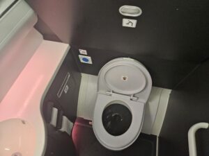 upper class business class virgin atlantic lavatory toilet water closet