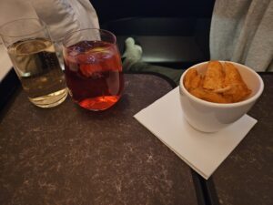 virgin atlantic upper class mocktail crisps sparkling wine champagne prosecco