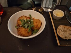 virgin atlantic arancini upper class appetizer