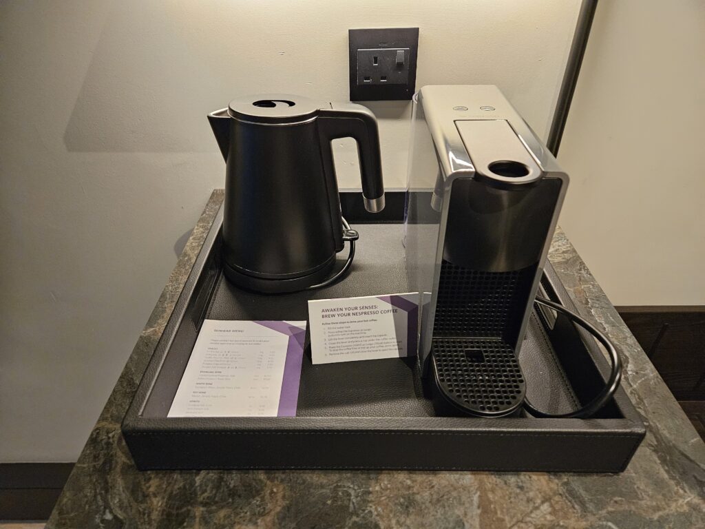 hyatt regency london blackfriars coffee nespresso espresso tea kettle