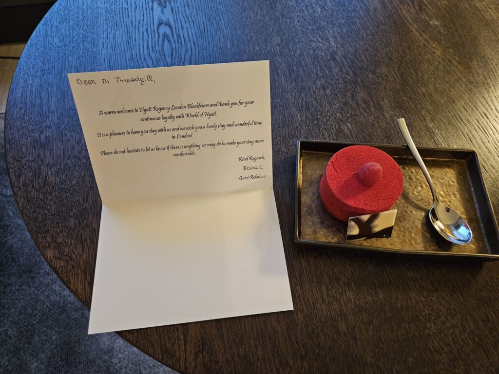 letter note cake delicious hyatt regency london blackfriars