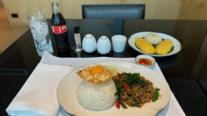 Park Hyatt Bangkok Room Reservice Pad Kra Prow Gai And Mango And Sticky Rice