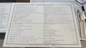 Park Hyatt Bangkok A-La-Carte Breakfast Menu