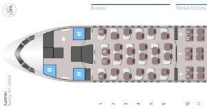 Austrian Airlines Boeing 767-300ER Seat Map