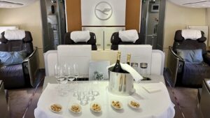 Lufthansa First Class Cabin On A Boeing 747-8