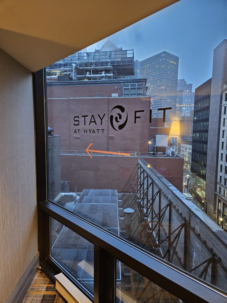 hyatt regency boston gym gymnasium pathway sign directions