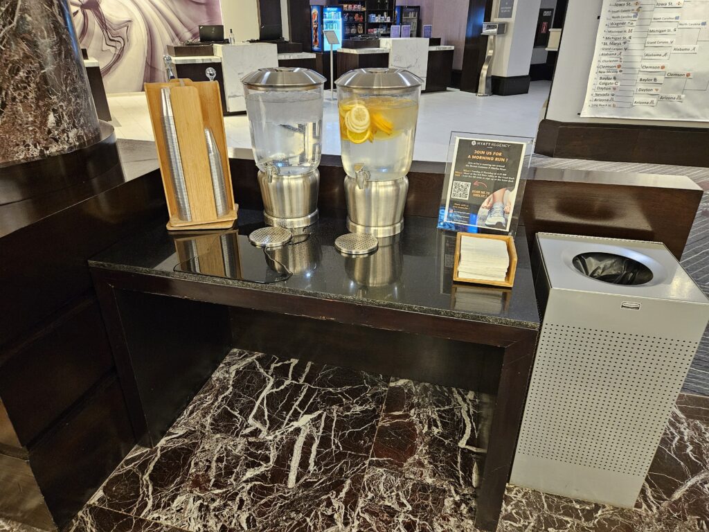 hyatt regency boston lobby water station hydration