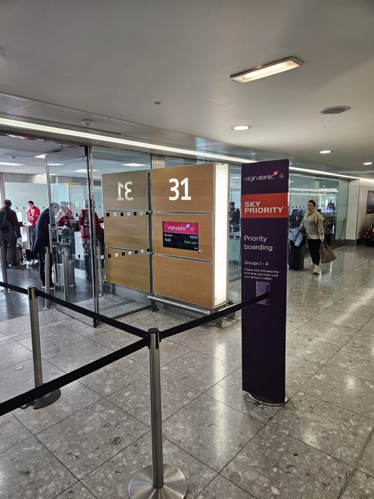 priority line gate entrance london heathrow terminal 3 three gate 31 virgin atlantic