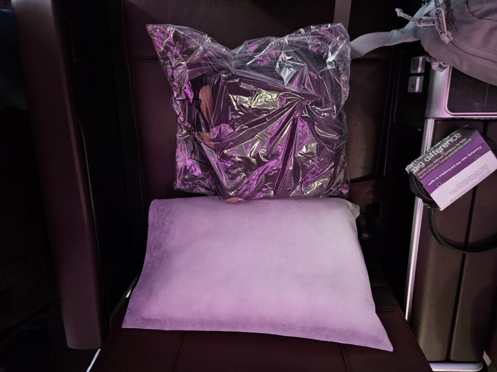 virgin atlantic a330 blanket pillow premium economy