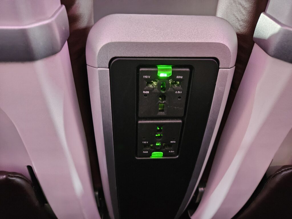 virgin atlantic premium economy power outlet a330 ac outlet a/c