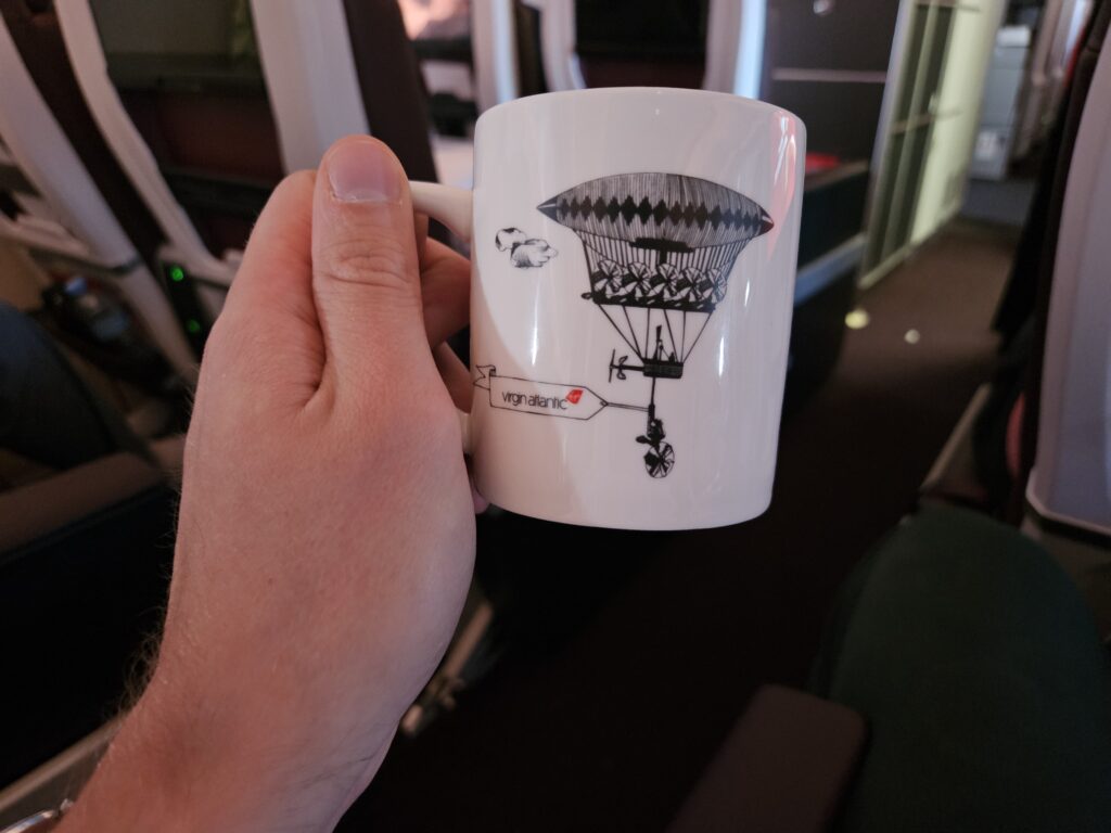 virgin atlantic coffee tea mug premium economy a330