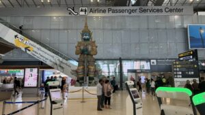 Iconic Traditional Thai Guardian Statue At Bangkok Suvarnabhumi Airport (BKK)